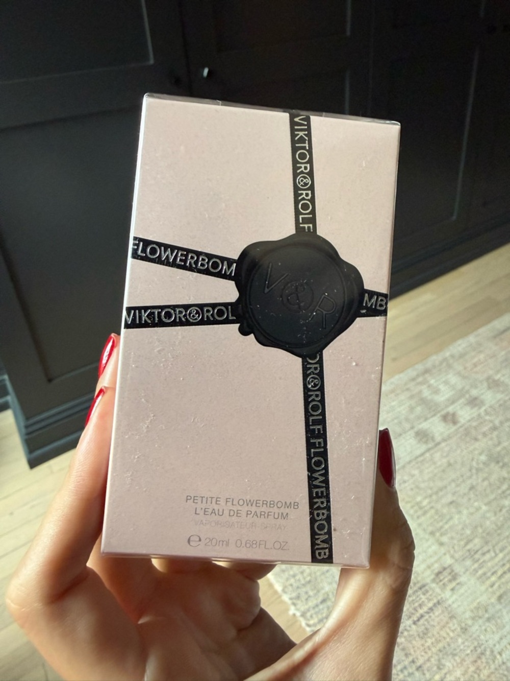 Viktor & Rolf Flowerbomb Petite in Blush Pink Box with Black Ribbon